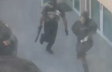 Scene from today's robbery in Road Town.